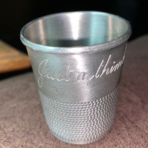Just a Thimbleful Jigger Shot Glass Vintage